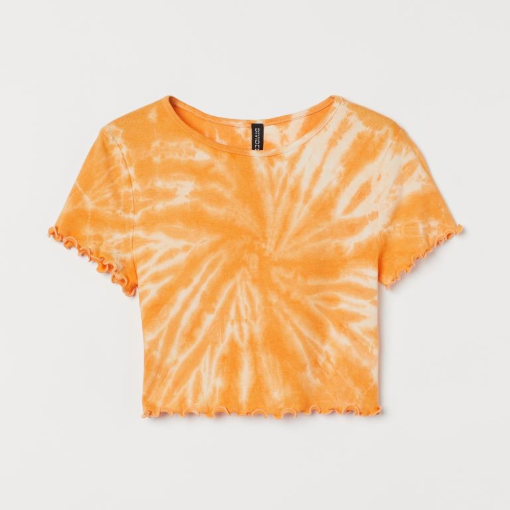 H&M Divided Orange Tie-Dye Crop Top- Women’s XS